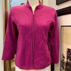 Vintage violet wool zip front sweater